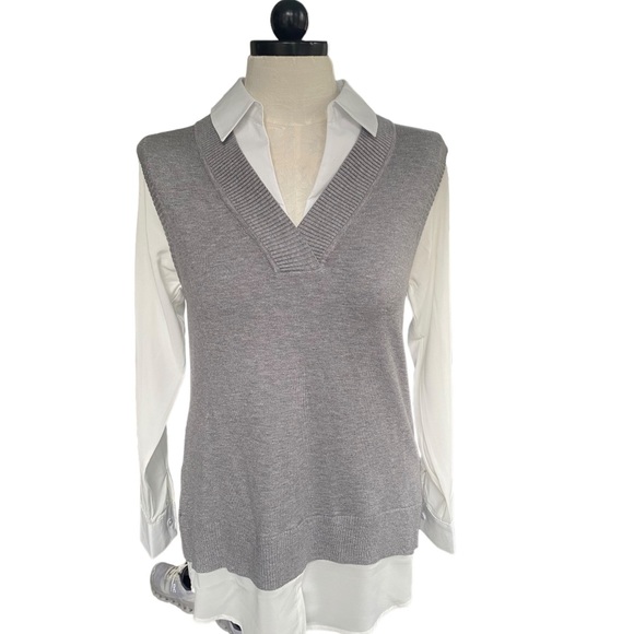 Milano Sweaters - Milano sweater vest with built in blouse-M